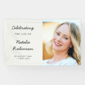 Moderne begrafenis | Sylish Script Celebration of  Spandoek (Horizontaal)