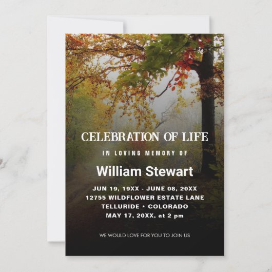 Moderne begrafenis | Viering van het bos van Life Kaart (Voorkant)