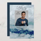 Moderne begrafenisdienst kaart (Voorkant / Achterkant)