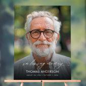 Moderne begrafenisfoto in liefdevolle herinnering acryl bord (Neutraal)