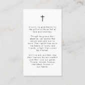 Moderne begrafenisfoto liefdevolle herinnering Geb Visitekaartje (Achterkant)