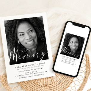 Moderne begrafenisfoto viering van het leven kaart