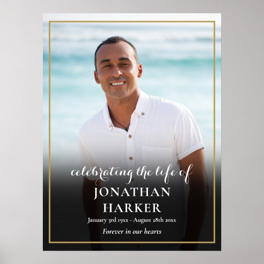 Moderne begrafenisfoto Viering van het Levensteken Poster (Voorkant)