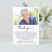 Moderne begrafenisfotoscript bedankt (Staand voorkant)