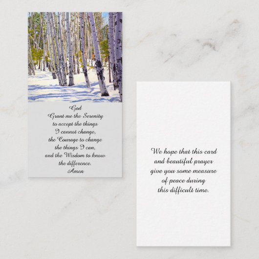 Moderne begrafenisherdenking van de Kaart van het Visitekaartje (Voorkant / Achterkant)