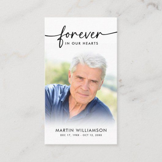 Moderne Begrafenissympathie Foto Forever Prayer Ka Visitekaartje (Voorkant)
