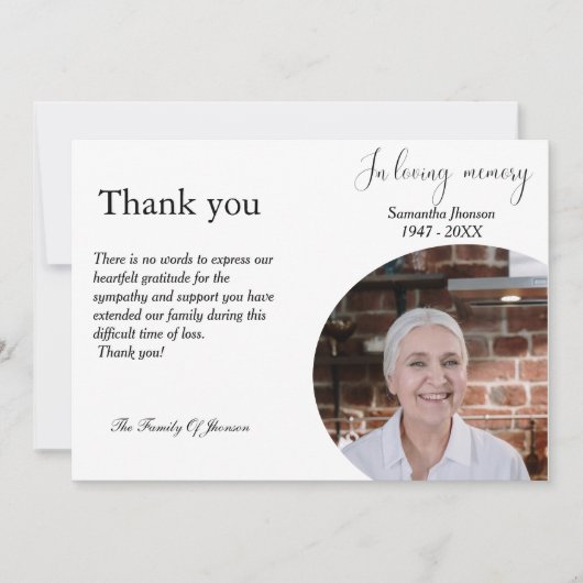 Moderne begrafenisviering van het leven bedankt je kaart (Voorkant)