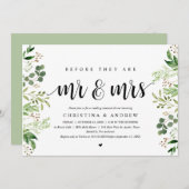 Moderne begroeiing, huwelijksrepetitie diner kaart (Voorkant / Achterkant)