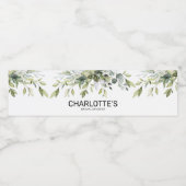 Moderne Begroeiing Loof Bruidsfeest Waterfles Etiket (Enkel label)