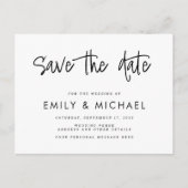 Moderne begrotingsbruiloft sparen het Briefkaart v (Voorkant)