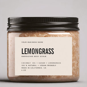 Moderne beige body scrub product label voedselcontainer etiket