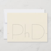 Moderne Beige Doctorat Invitation (Dos)