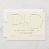 Moderne Beige Doctorat Invitation (Devant)