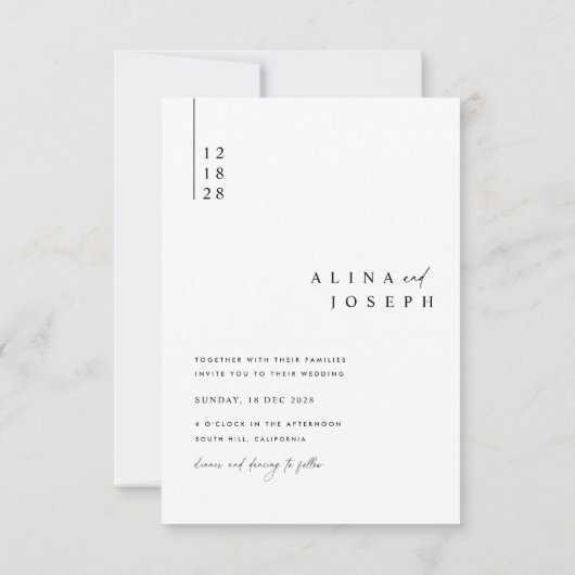 Moderne Beige foto bruiloft Kaart (Achterkant)