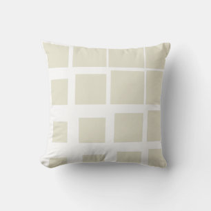 Moderne Beige Gedeconstrueerde Plaid Abstract Geom Kussen