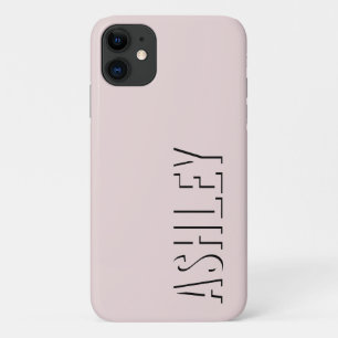 Moderne beige gedurfde typografie-naam iPhone 11 hoesje