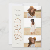 Moderne beige geometrische 3 afstuderen voor fotog aankondiging (Voorkant)