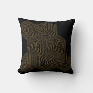 Moderne Beige Geometrische Bijenkorf 3D Optische I Kussen
