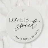 Moderne Beige liefde is een lieve bruiloft Bedankjes Labels (Voorkant)