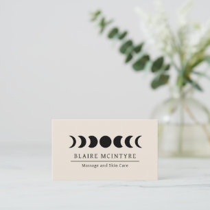 Moderne beige maan fasen elegant visitekaartje