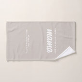 Moderne Beige Mama Kind Namen Moederdag Handdoek (Handdoek)
