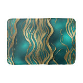 Moderne Beige Marble Waves Turquoise Blauwgroen Bl Badmat (Voorkant)