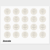 Moderne beige minimalistische trouw sticker (Vel)