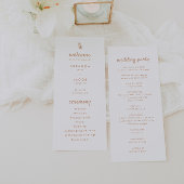 Moderne Beige Palm Leaf Summer Wedding Programma