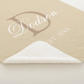 Moderne beige Pas getrouwd, jaarmonogrammen vastge Sherpa Deken (3/4)