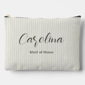 Moderne Beige Petite Pinstripes Bruidsmeisje Etui (Voorkant)