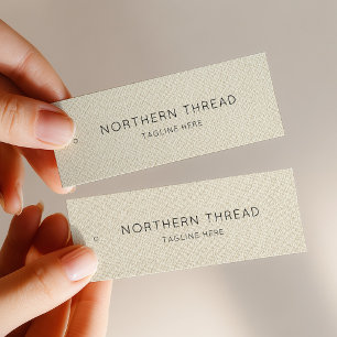 Moderne Beige Textuur Kledinglabel Mini Visitekaartje