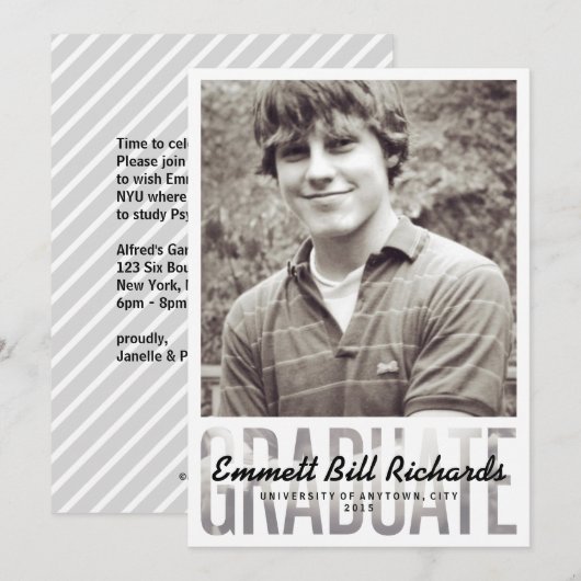 Moderne bekendmaking Afstuderen Kaart (Voorkant / Achterkant)