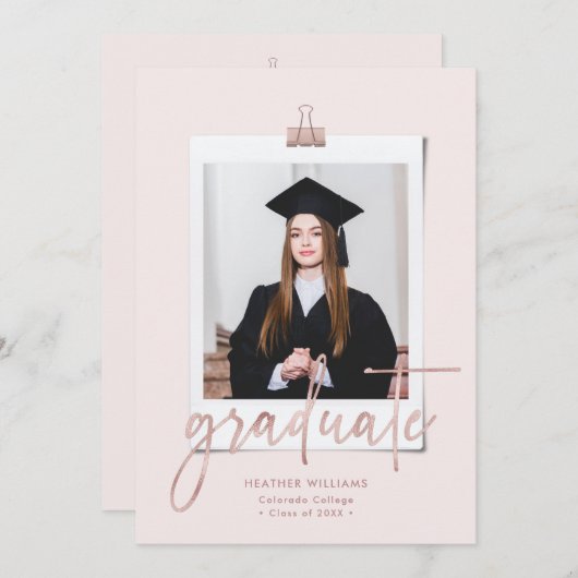 Moderne bekendmaking van Afstuderen van Elegant Aankondiging (Voorkant / Achterkant)