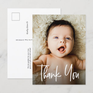 Moderne belettering Custom Pasgeboren Foto Baby sh Briefkaart
