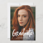 Moderne belettering Eenvoudig 4 foto Afstuderen Aankondiging (Voorkant)