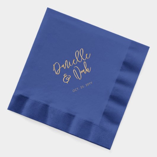 Moderne belettering koppels naam aangepaste bruilo folie servetten (Links)