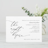 Moderne belettering zwart-wit bruiloft repetitie kaart (Staand voorkant)