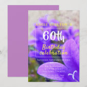 Moderne Bellflower Paarse Foto 60e verjaardag Kaart (Voorkant / Achterkant)
