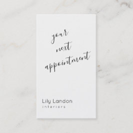 Moderne benoeming in zwart-wit afsprakenkaartje