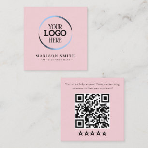 Moderne beoordelings QR-codekaart Aangepast logo Vierkante Visitekaartje