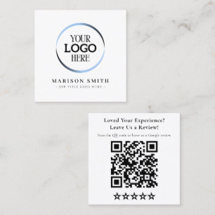 Moderne beoordelings QR-codekaart Aangepast logo Vierkante Visitekaartje