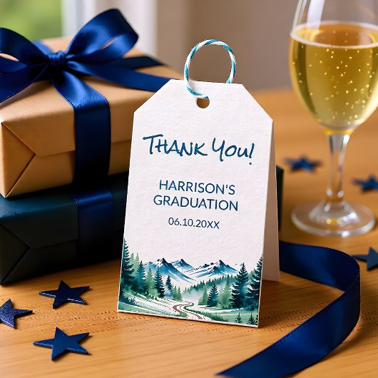 Moderne berg grad feast cadeaulabel