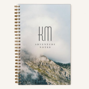 Moderne Bergavontuur Monogram (voor mannen) Notitieboek
