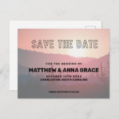 Moderne bergen bij zonsondergang Reizen Sla de dat Aankondigingskaart (Voorkant / Achterkant)