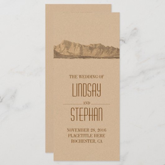 Moderne Bergen Trouwprogramma's Programma (Voorkant / Achterkant)