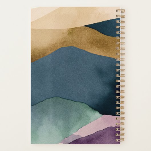 Moderne bergen | Waterverf Papierlandschap Planner (Achterkant)
