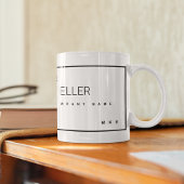 Moderne beroep bedrijfsnaam wit koffiemok