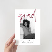 Moderne Berry Faux Gold Stippen Fotoafstudeerfeest Kaart