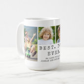 Moderne BEST DAD EVER 4 Fotocollage Gepersonalisee Koffiemok (Voorkant links)