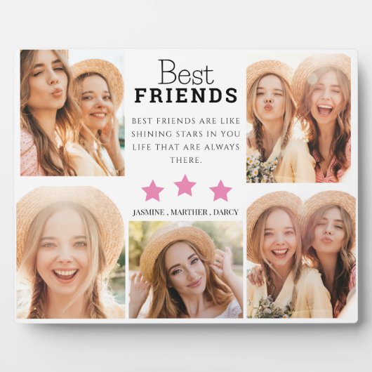 Moderne Best Friends Photo Grid Keepomwille Gift Fotoplaat (Voorkant)